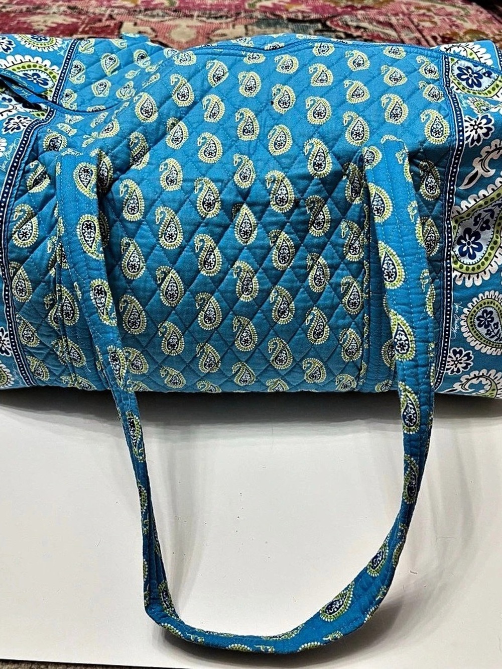 Vera Bradley Large Original Duffel Bag Paisley Blue & Green